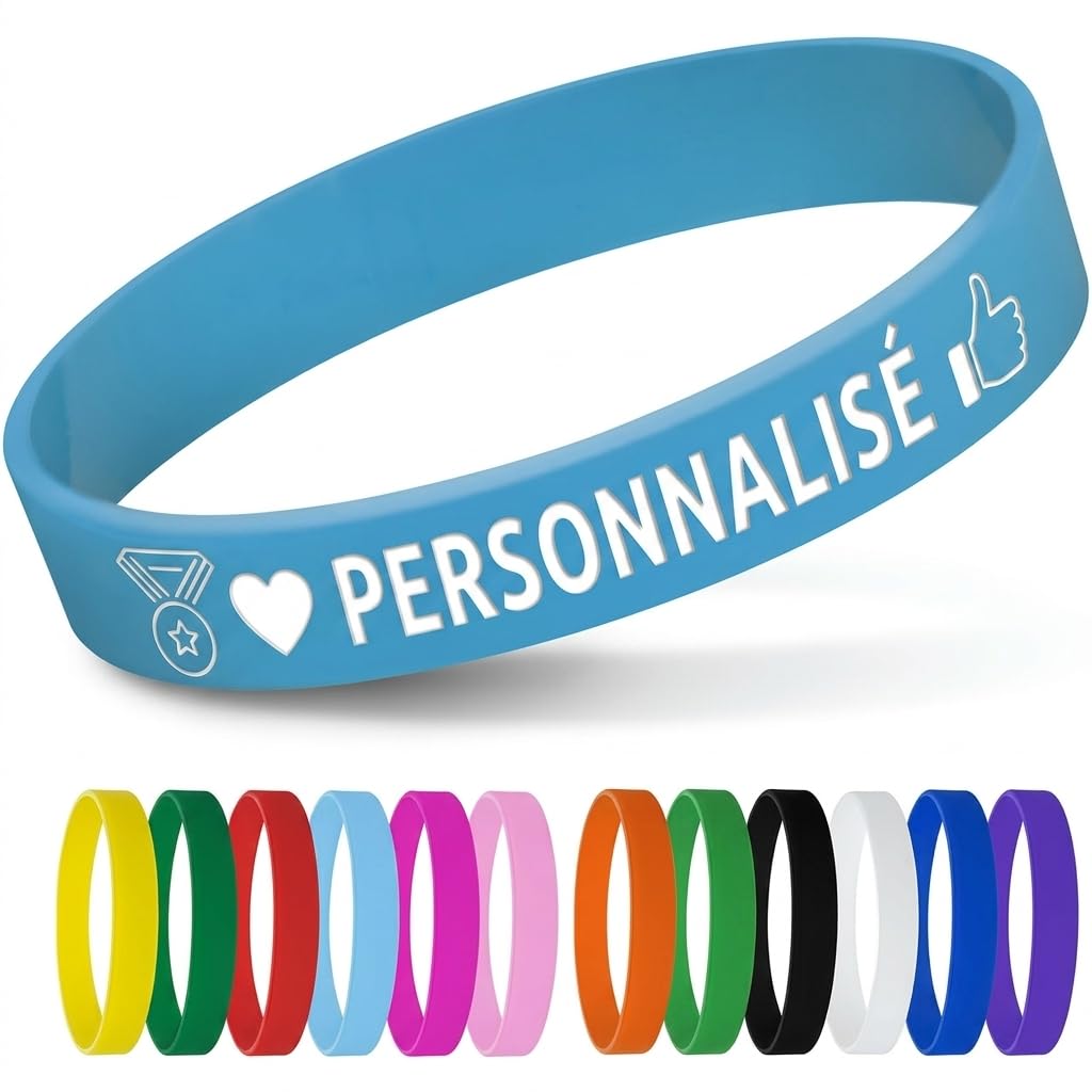 Pulseras de goma personalizables para eventos, motivación, recaudación de fondos, identificación niños