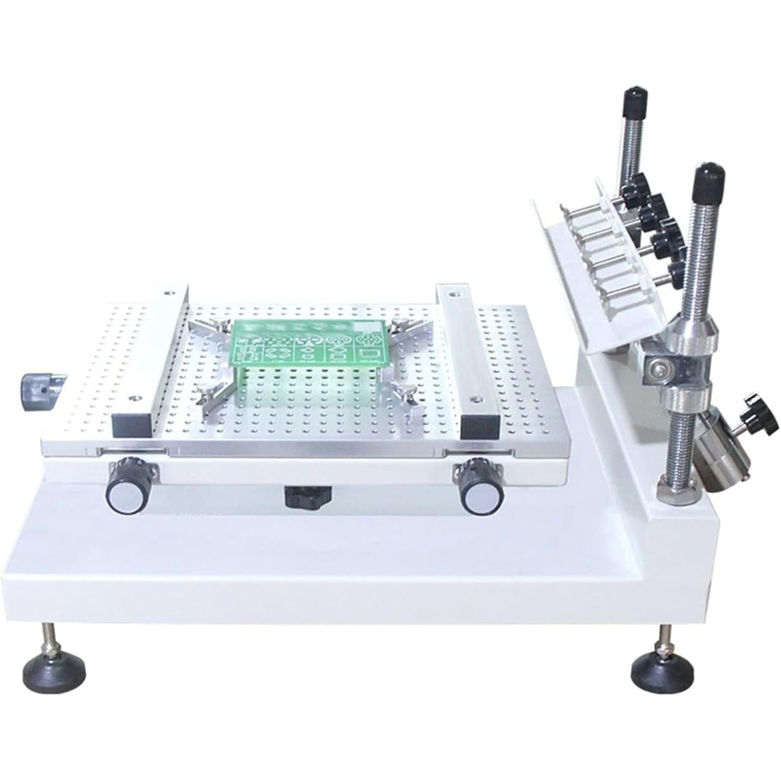 Impresora manual de pasta de soldadura, estación de serigrafía de alta precisión para ensamblaje de componentes electrónicos y procesamiento de placas de circuito en fabricación a pequeña escala
