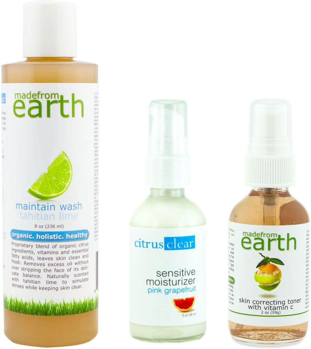 Combination Skin Essentials Set | Face Wash, Toner & Moisturizer | Balances Complexion for Clear Skin | Organic, Natural & Made in the USA