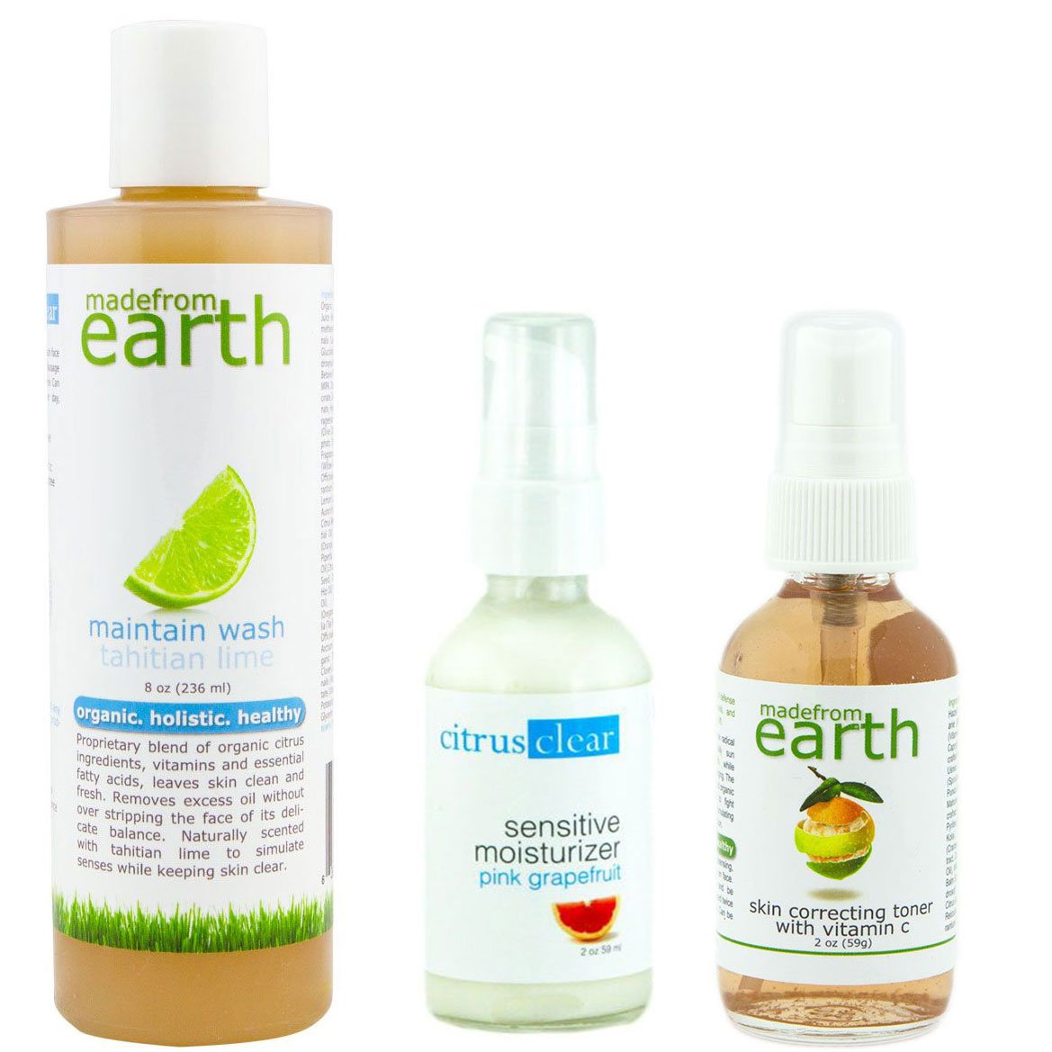 Combination Skin Essentials Set | Face Wash, Toner & Moisturizer | Balances Complexion for Clear Skin | Organic, Natural & Made in the USA