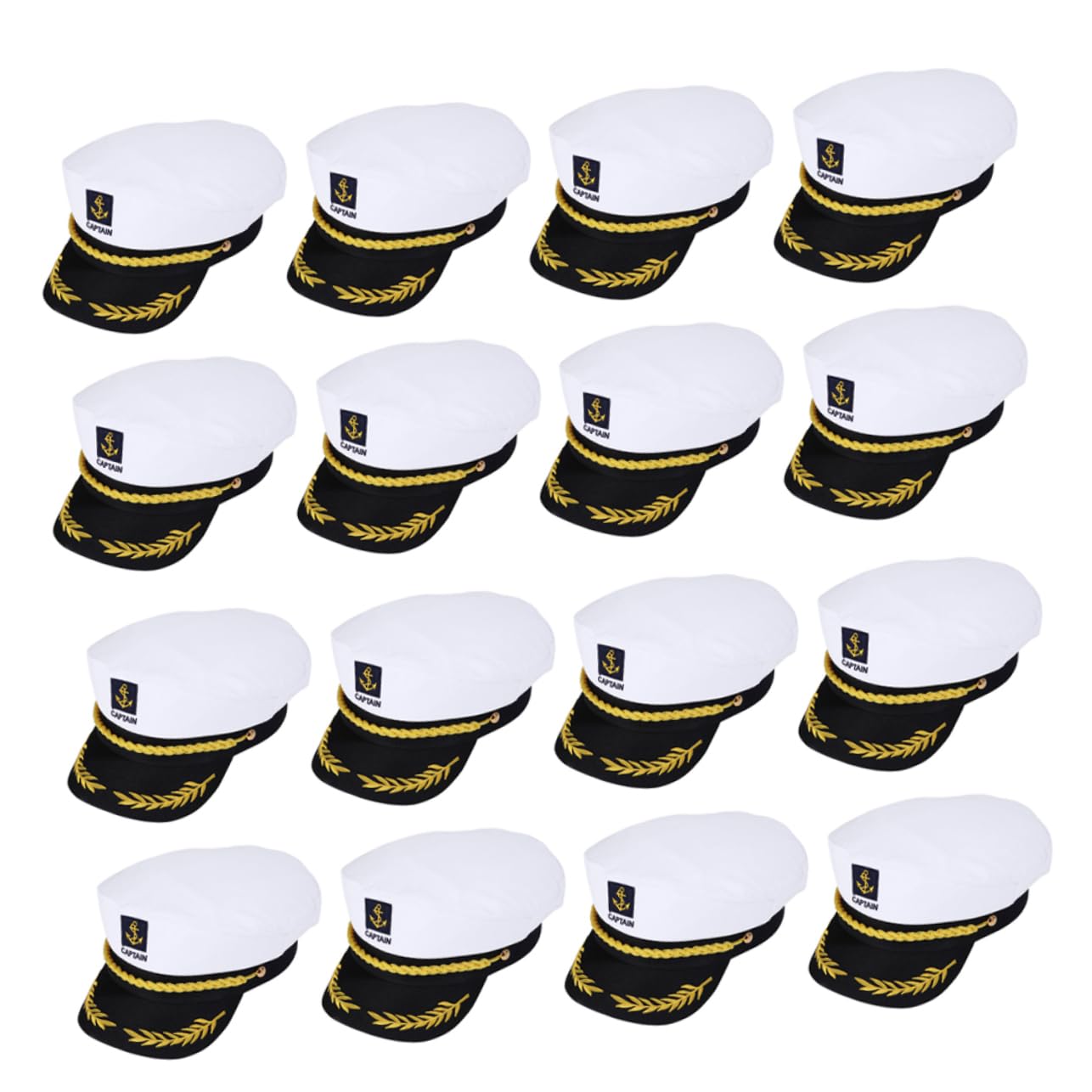 Cappello da Capitano Bianco 20 Pezzi, in Cotone e Plastico, per Cosplay e Giochi di Ruolo, Semplice e Affascinante, Non Sbiadisce Facilmente
