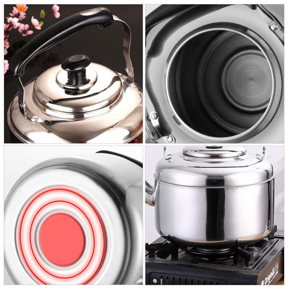 1pc Bollitore ronzante Fornello da esterno Teiera Teteras para Hervir Agua Bollitore per acqua calda Teiera Bollitore Piano cottura Bollitore per il tè Bollitore per riscaldamento A quattro foglie I