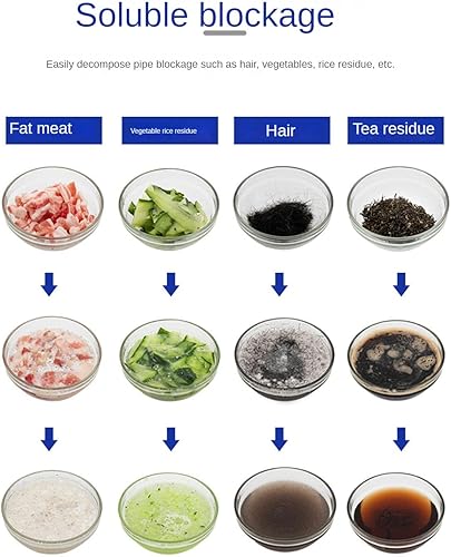 Miniatura 7 de Agente de dragado de tubería fuerte-Removedor de bloqueo de drenaje de polvo mágico  Desodorante de polvo de tubo de fregadero de cocina limpiador