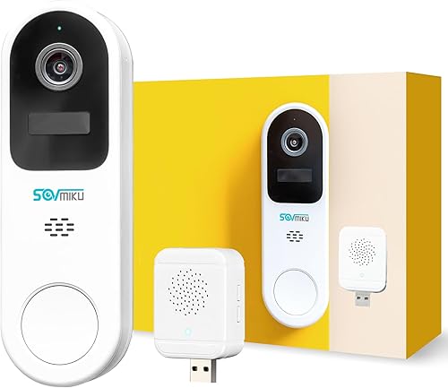 Vicohome DB3 2K Timbre de video inteligente con timbre, cámara de seguridad para el hogar con batería inalámbrica, alarma audible, fácil de