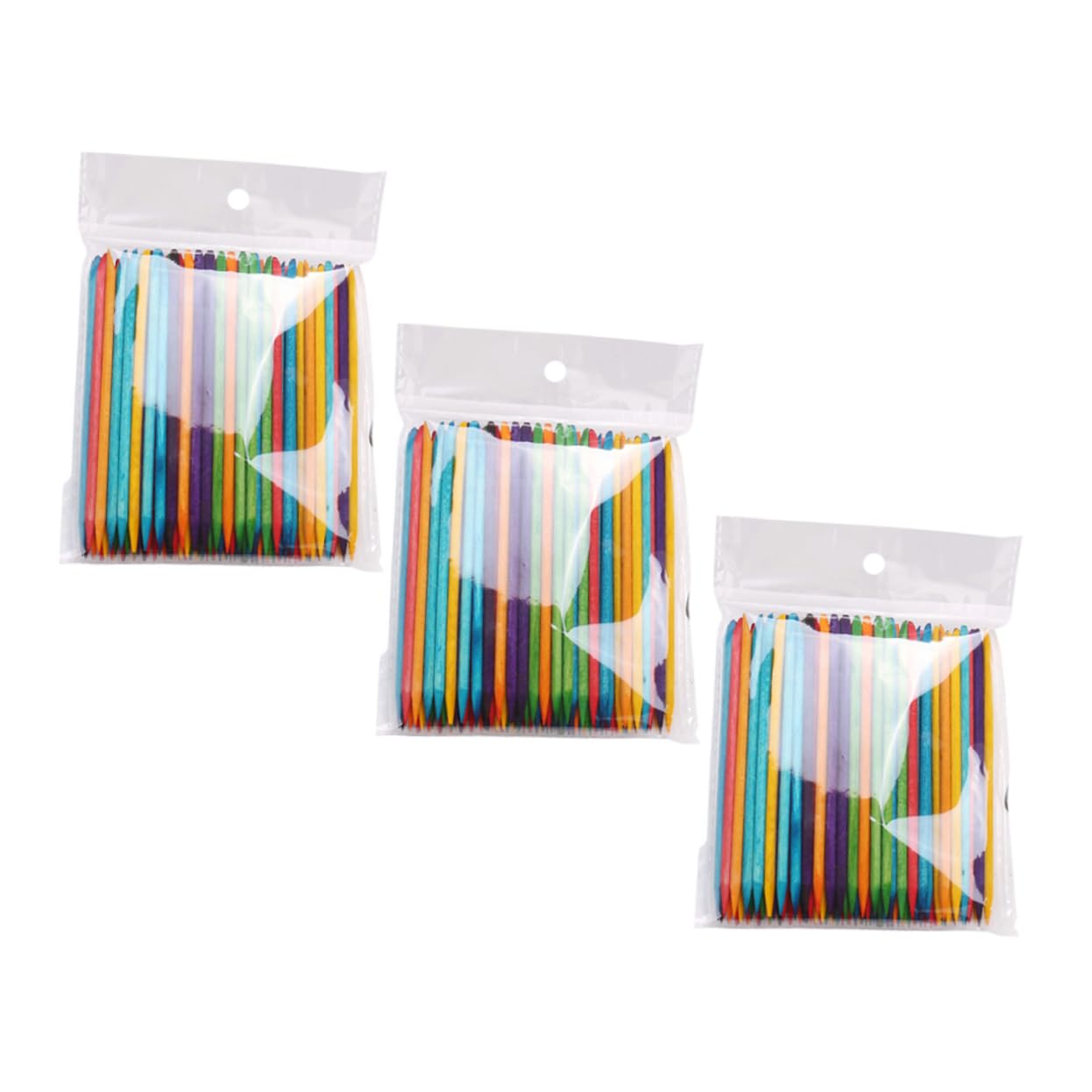 FRCOLOR 300pcs Manicure Tool Wooden Nail Cleaning Rods Diamond Point Manicure Supply for Easy Nail Care