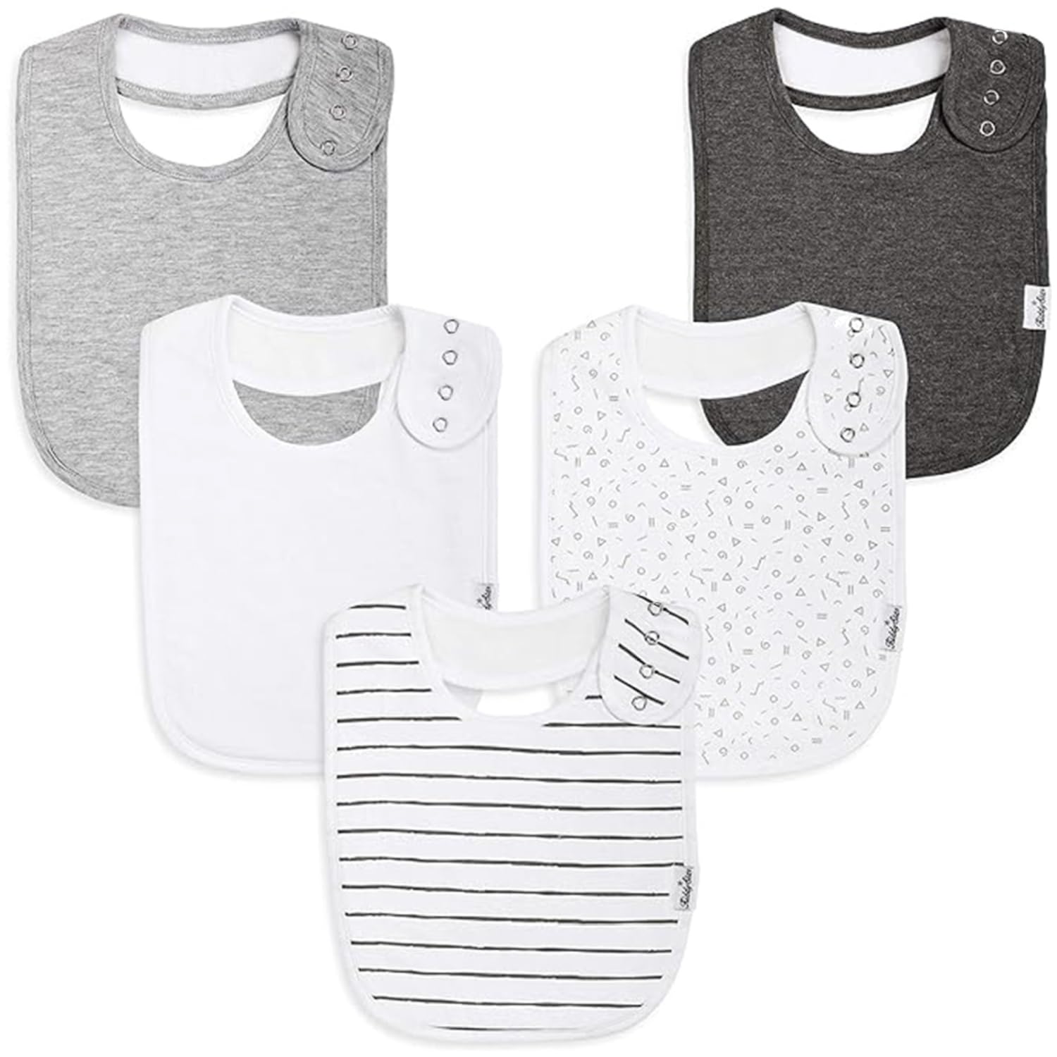 KiddyStar Organic Cotton Baby Bibs for Boys & Girls – Soft, Absorbent Teething & Drool Bibs - Adjustable Snaps for Toddlers