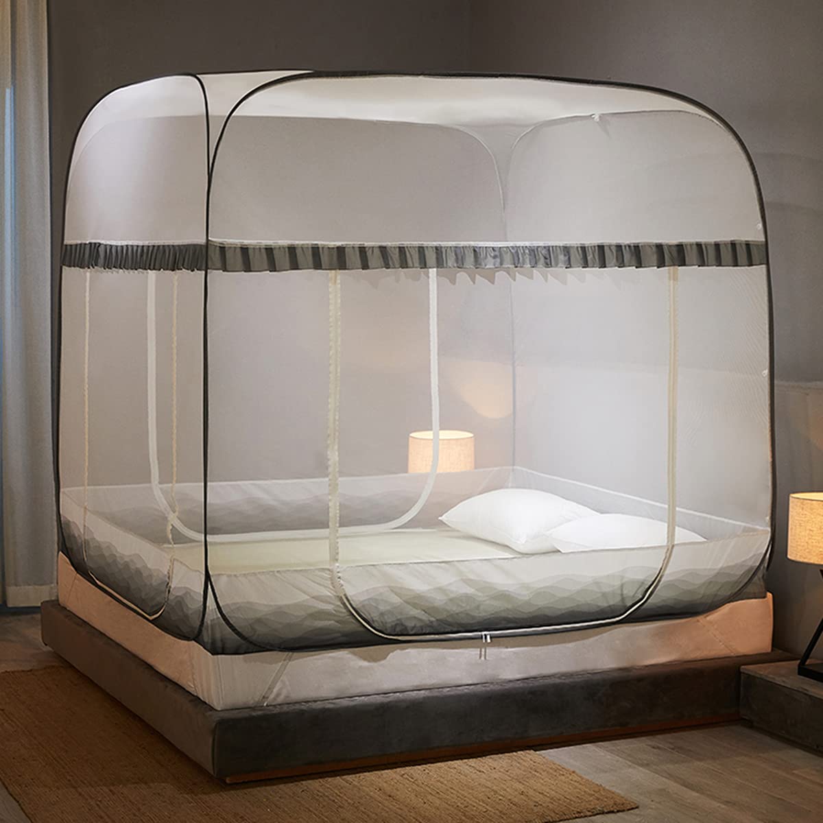 Moustiquaire lit double pour protéger bébé et adultes des piqûres d'insectes