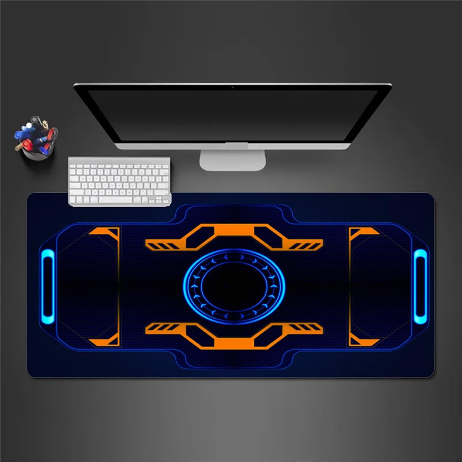 Alfombrilla Raton Gaming XXL 1200x600x3cm Alfombrilla de Ratón Grande Alfombrilla Gaming de Escritorio con Base Antideslizante para Gamers PC y Portátil (Azul Abstracto)