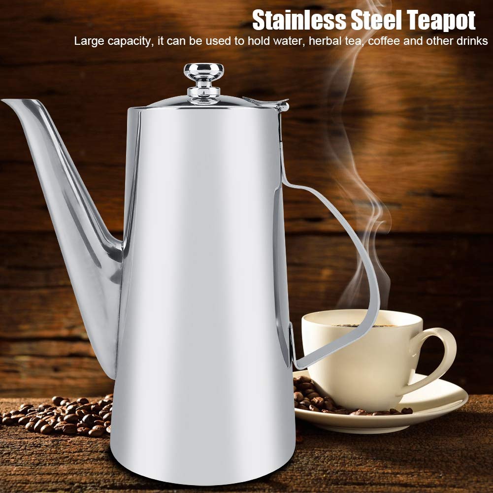 Theiere Marocaine Style moderne, Théière En Acier Inoxydable 2L, Elégante Cafetière Théière Bouilloire En Acier Inoxydable Pour Restaurants, Salles De Conférence, Salon(2L)