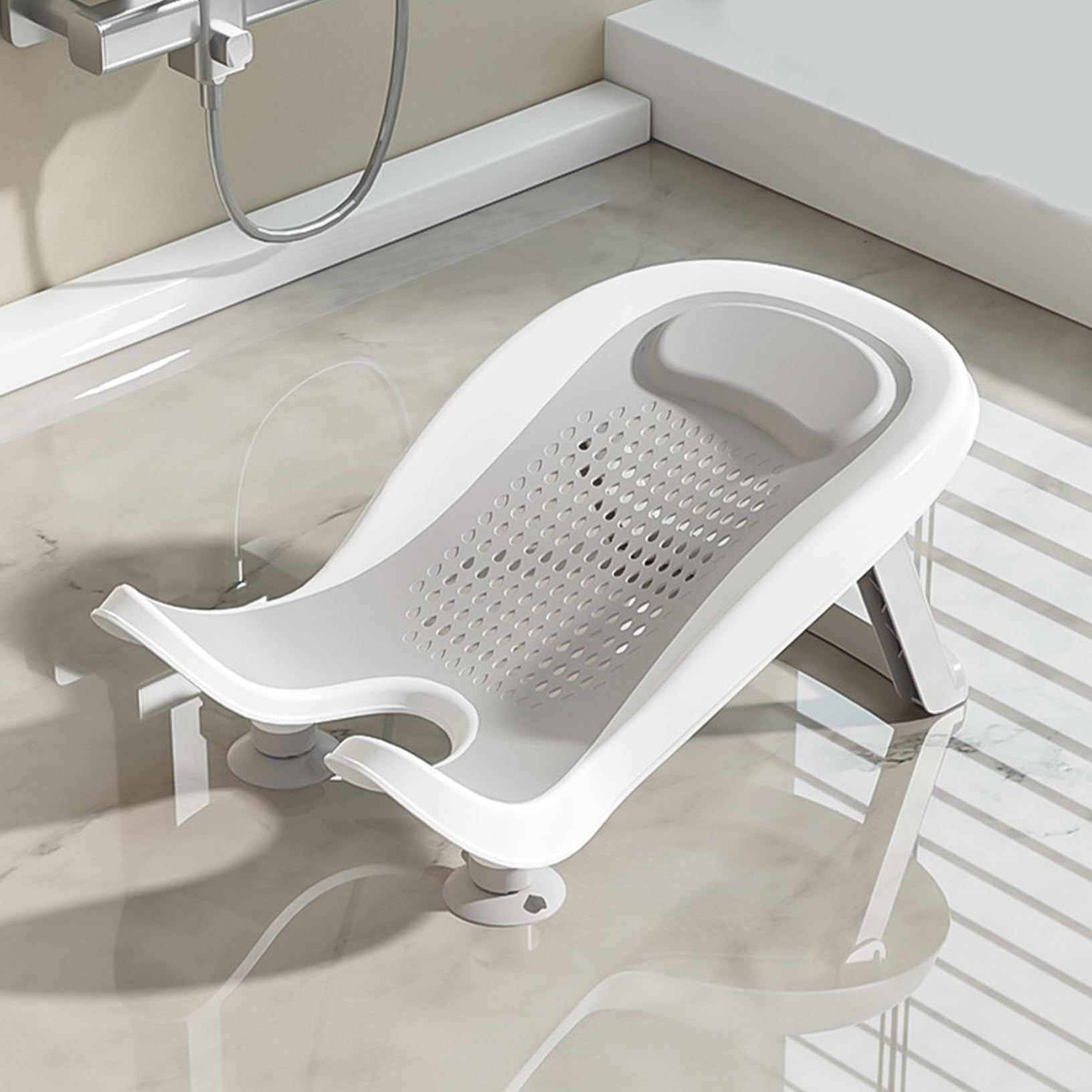 Vaschetta per il lavandino, Vaschetta per il lavandino con ventosa, da bagno portatile multifunzionale con gambe pieghevoli, Strumento per lavaggio del supporto dei glutei per la vasca d