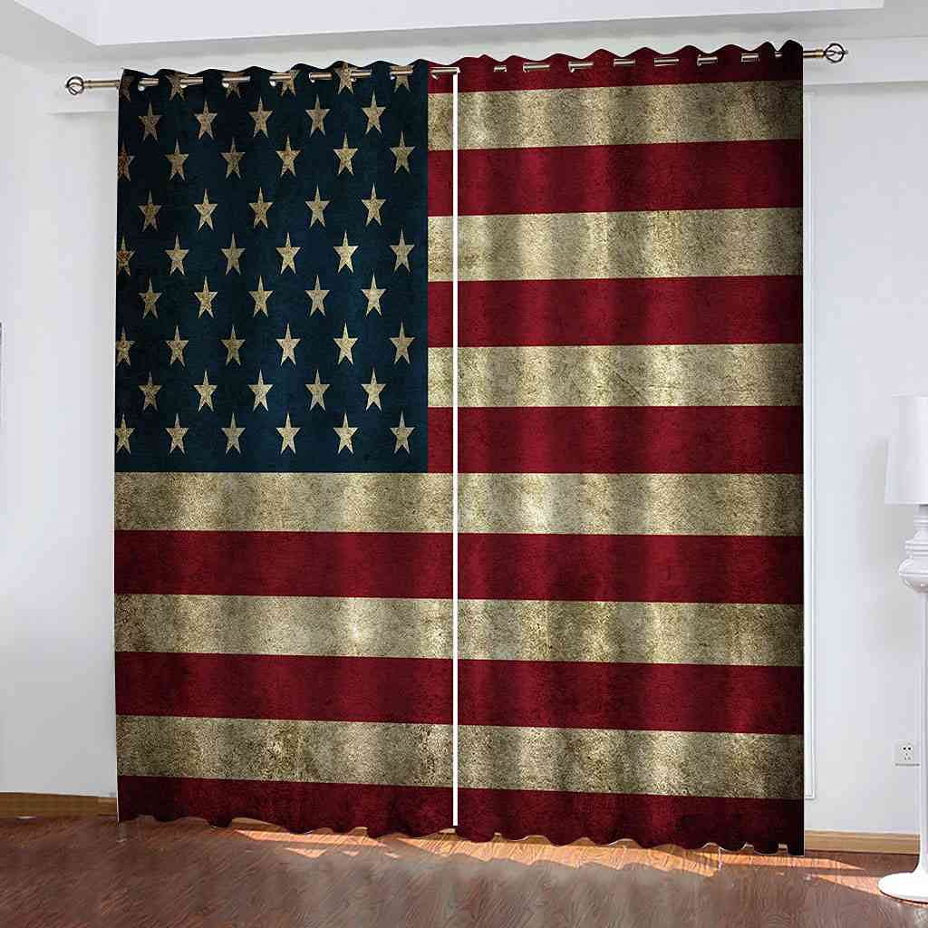 Rideaux imprimés 3D drapeau américain pour décorer la chambre de votre enfant