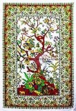 FUTURE HANDMADE Natur Baum des Lebens Zwilling Tapisserie Wandbehang Hippie Zuhause Tagesdecke 100prozent Baumwolle Stranddecke Hippie Wandteppich DESIGN 8