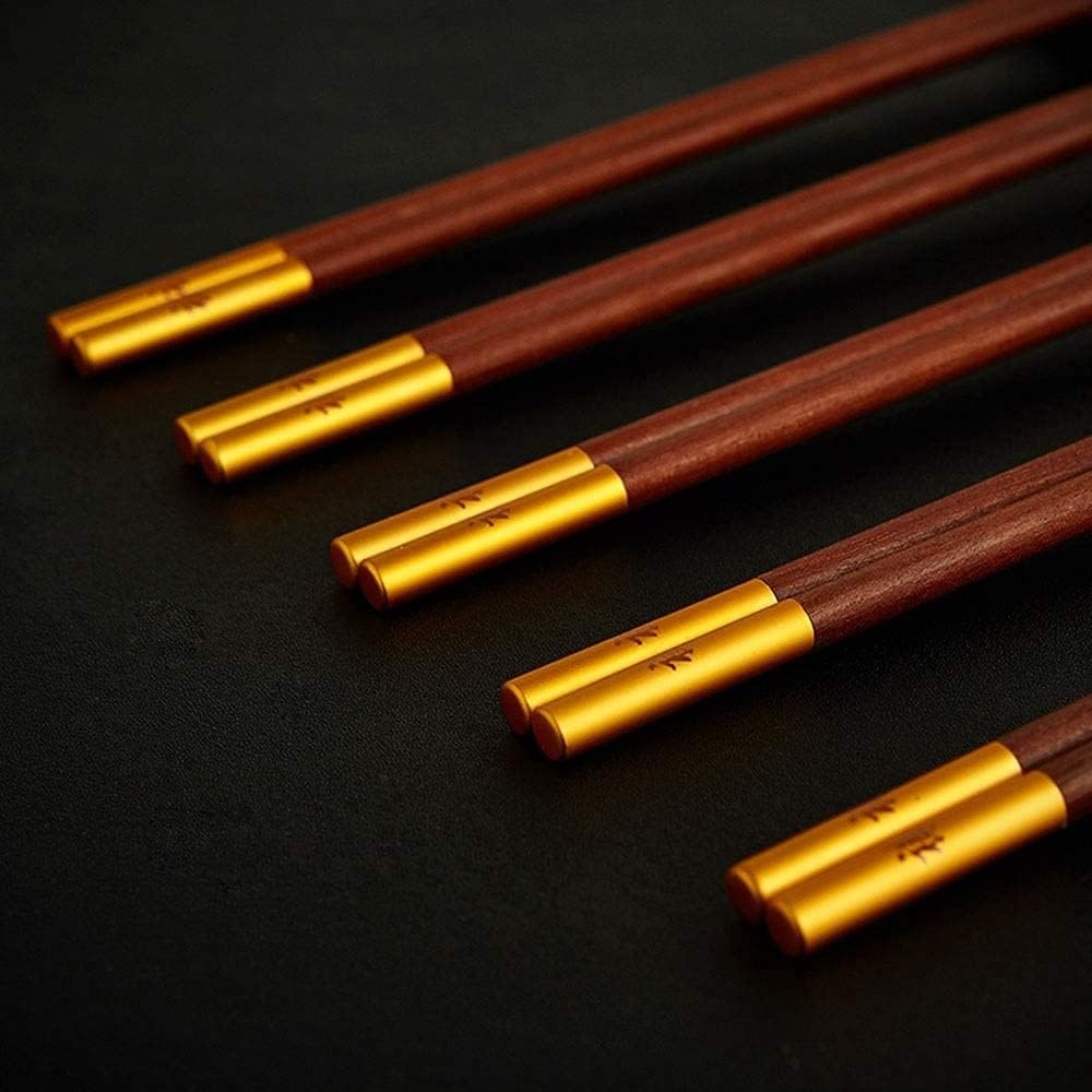 baguettes japonaises cooking chopsticks 25cm Baguettes Réutilisable Antidérapant Lave-Vaisselle Coffret Cadeau Haut de Gamme, Aile de Poulet Palissandre(Color:1,Size:10 pairs)