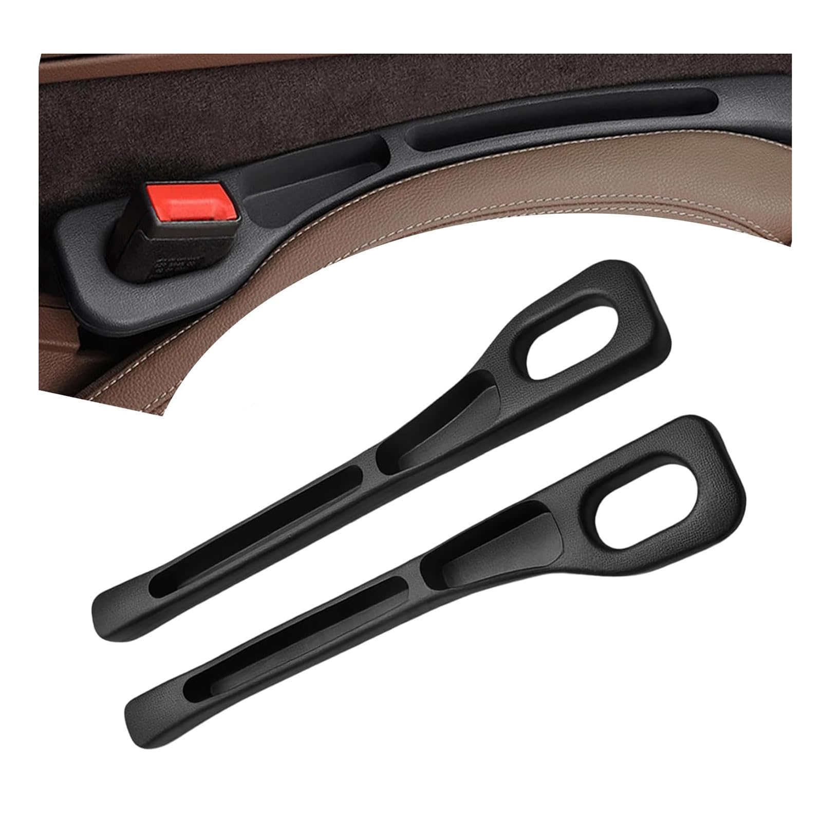 DBSKJMRFT 2PCS Car Seat Gap Filler Organiser, for Mini Aceman J05 2024-2025 Drop Stop Storage Pocket Seatbelt Slot Blocker Side Catch Catcher PU Leather Pad
