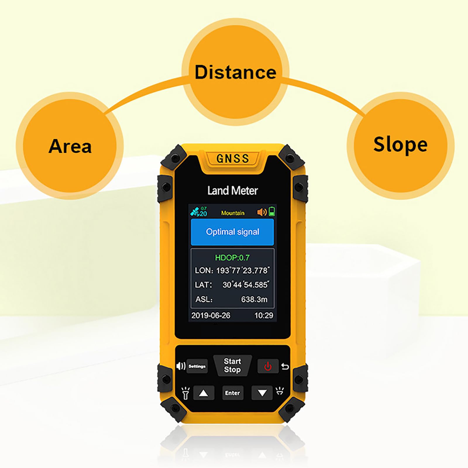 MObyat Appareil De Mesure GPS Portable, Géomètre GPS, Baromètre Intégré, Grand Écran Couleur, Clair Et Facile À Lire, Mesure De Haute Précision, pour La Mesure des Superficies Agricoles