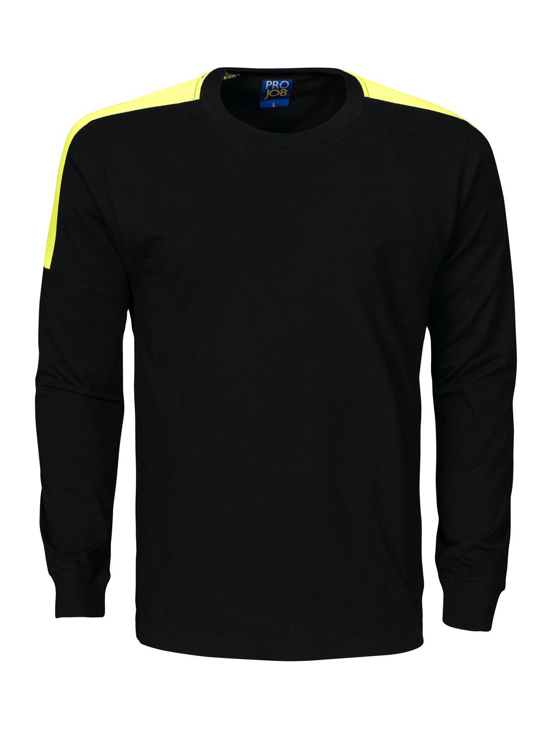 T-Shirt manches longues bicolore noir et jaune contrasté haute visibilité 4XL