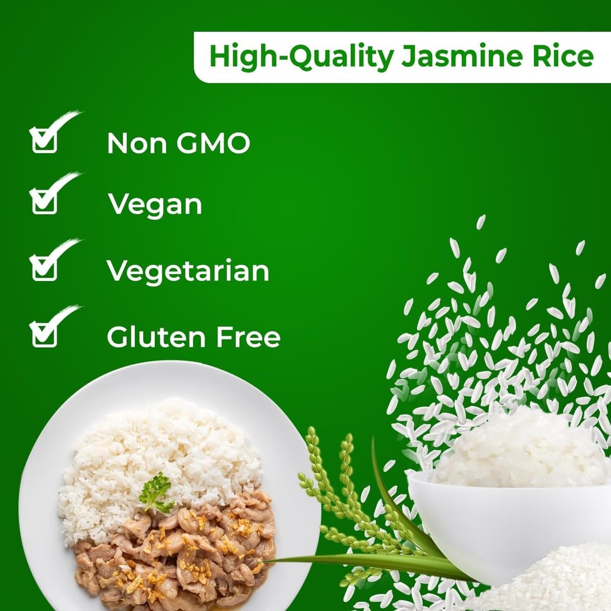 Royal Thai Rice ryż zapachowy jaśminowy, długoziarnisty 18 kg – jakość premium z Tajlandii, 100% naturalny ryż | idealny do potraw z woka, kuchni azjatyckiej i dodatków z naklejką Kajal