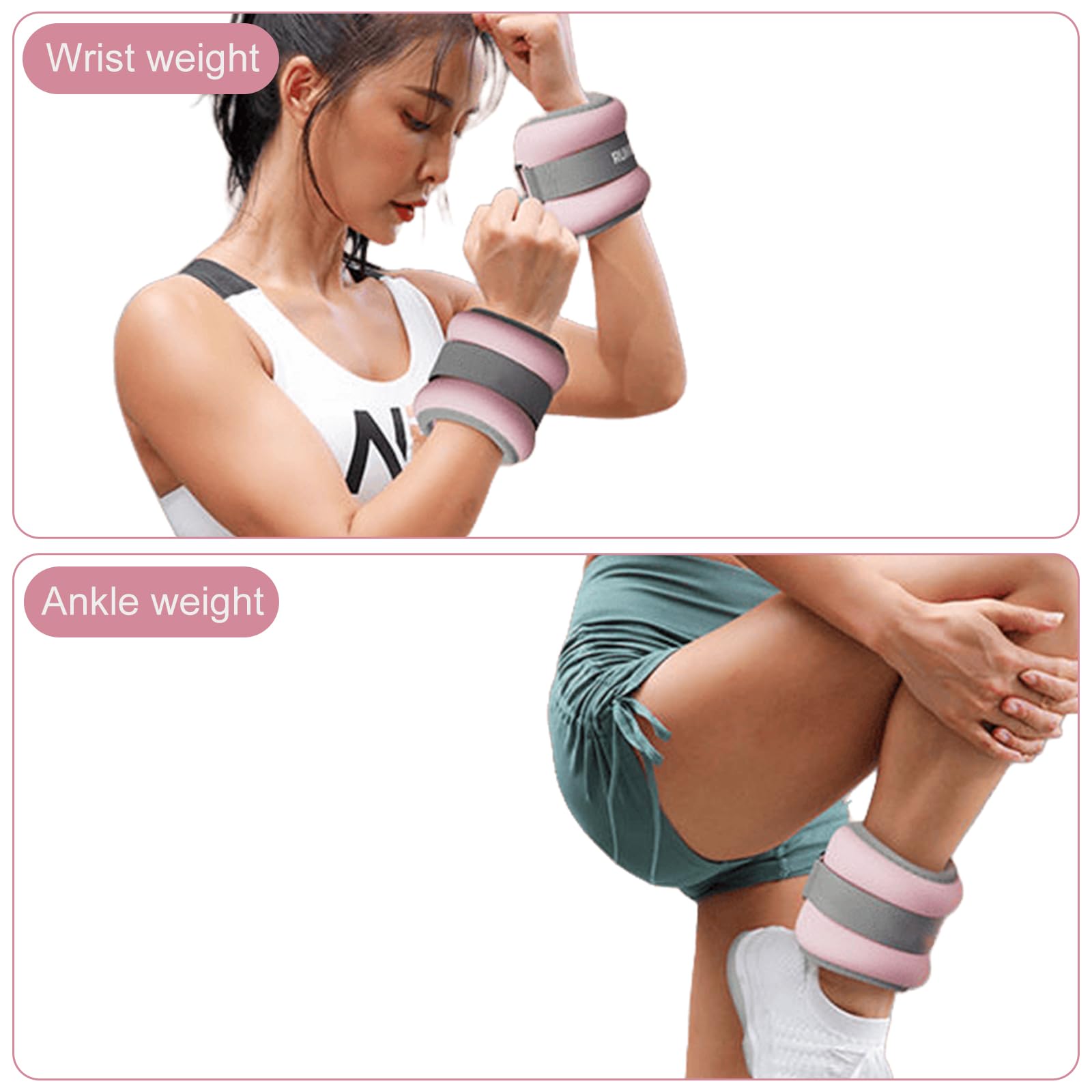 USINGFIT gewichtsmanchetten pols- & enkelgewichten enkel pols gewicht 2 * 0,5Kg / 2 * 1Kg / 2 * 1,5Kg / 2 * 2Kg voet benen armen gewichten polsgewicht, voor fitness, gymnastiek, hardlopen