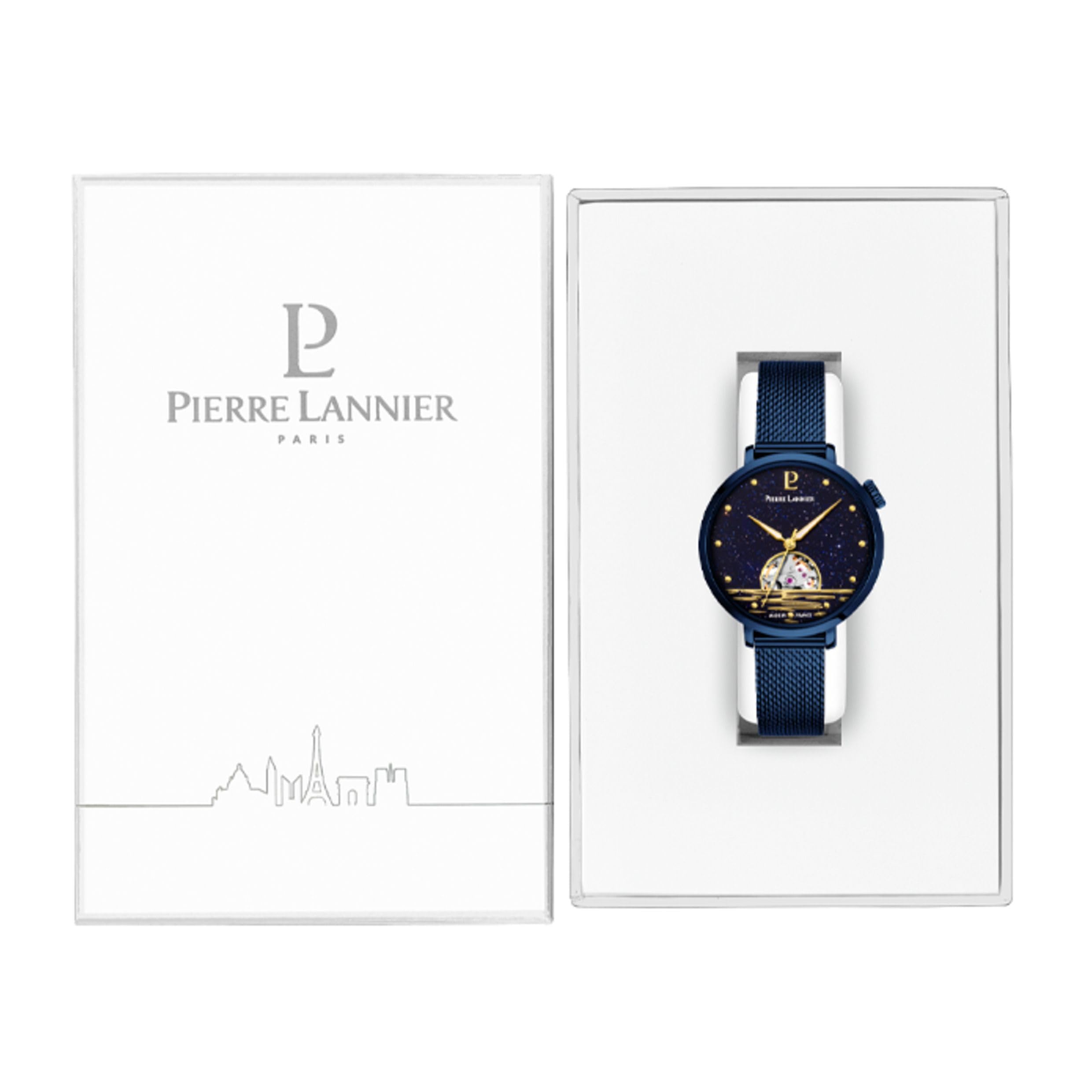 Pierre Lannier - Armbanduhr Automatic Australe - Automatic Uhrwerk - Gehäusedicke: 12.55 mm - Gehäusebreite: 35 mm - Edelstahl - 3 ATM