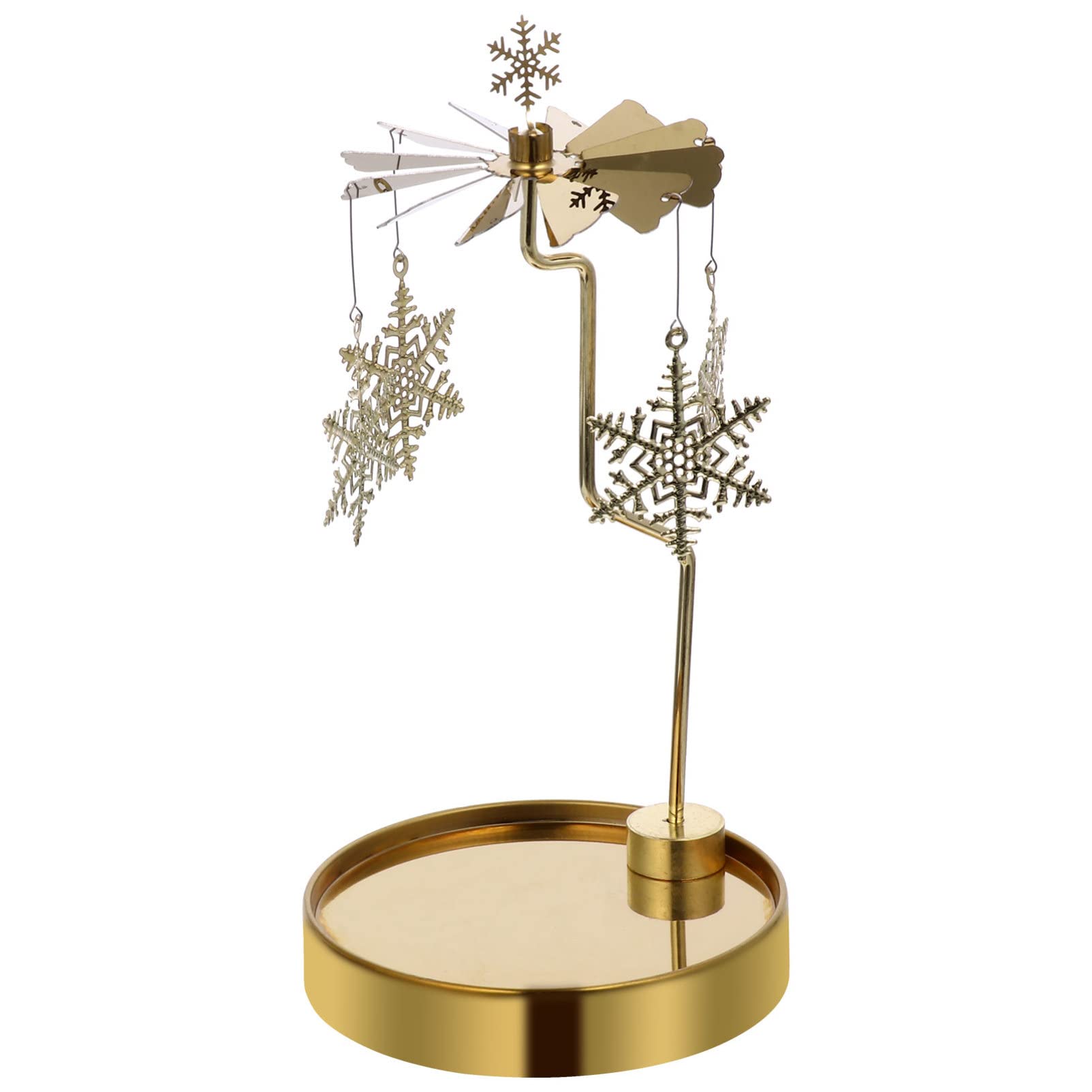 Mobestech Vela Giratoria de Metal Navideña Hogar Candelabro Navideño Portavelas Navideño Decoración Navideña para Salas de Estar y Fiestas