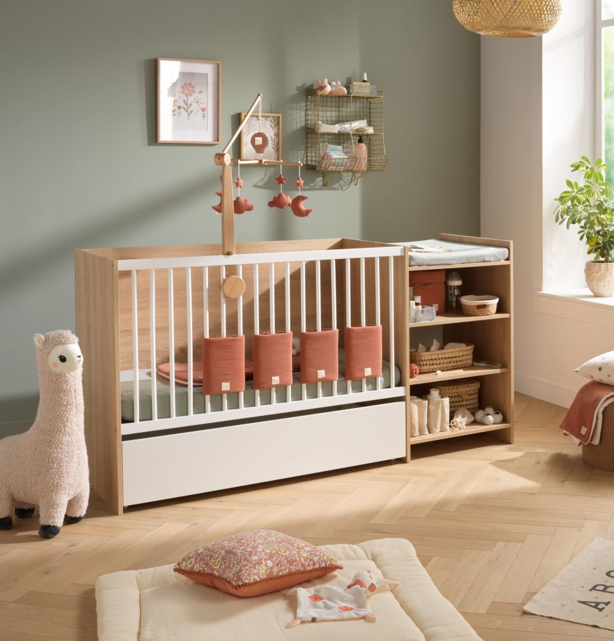 BabyPrice Tiroir de lit combiné évolutif sur roulettes