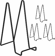 Decolore 4 Pack 8.5 Inch Black Picture Stands for Display Square Plate Holder Display Stand Frame Stand for Picture, Decorative Plate, Photo Easel and Artistic Work