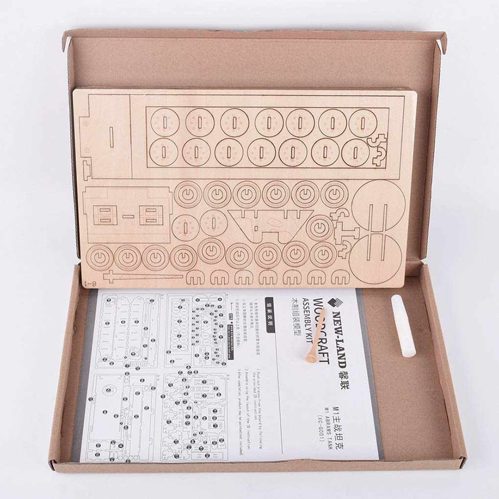 GuDoQi Wood Construction Tank Model Kit, 3D Wooden Puzzle for Adults