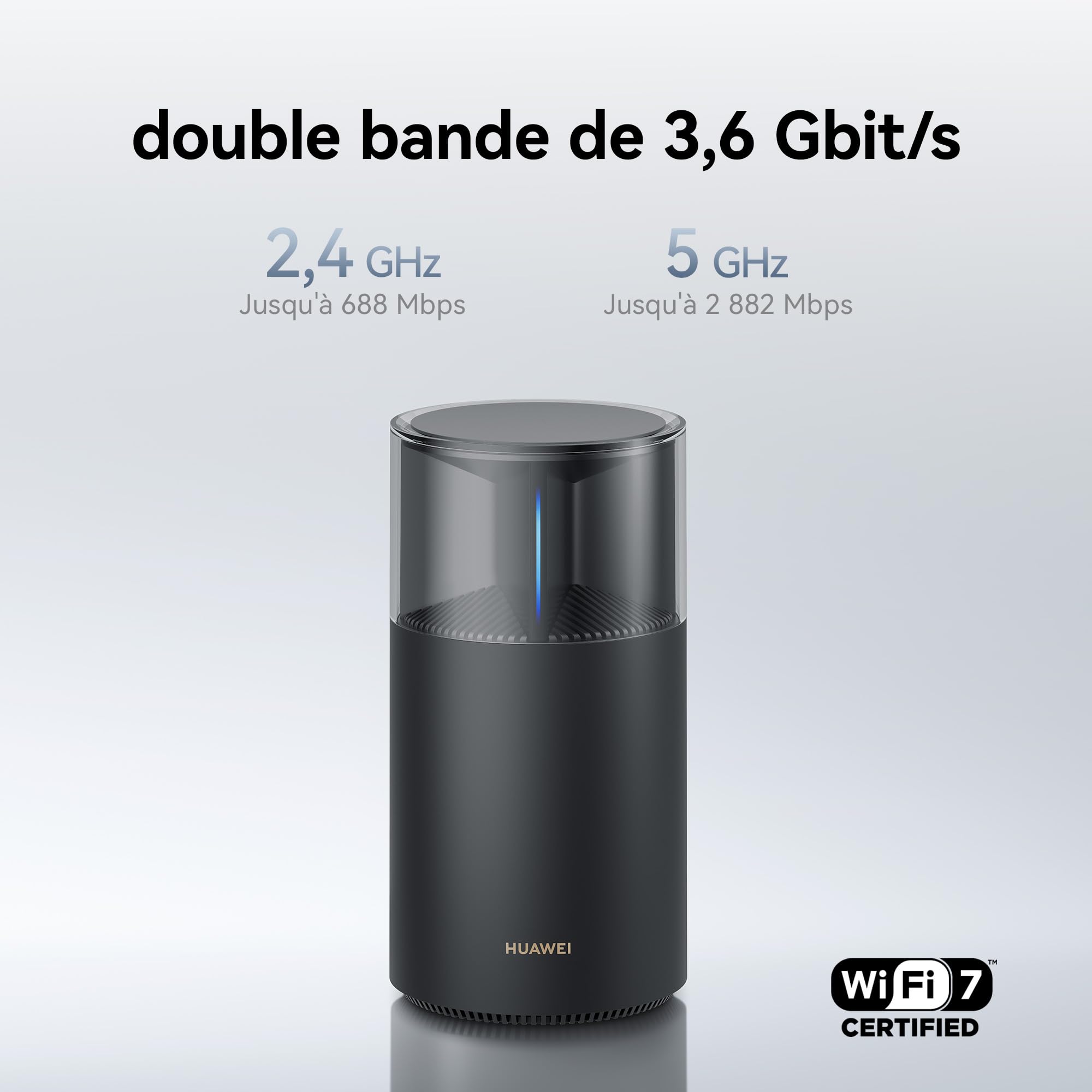 HUAWEI WiFi Mesh X1 Pro Router 2 Packs, Wi-FI 7 Double Bande de 3,6 Gbit/s, Antenne maillée transversale, 4 Ports 2.5 GE, Conception esthétique pour la Maison, Garantie de 30 Mois, Jeux
