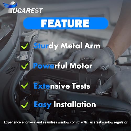 Miniatura 7 de TUCAREST 741-305 Regulador de elevalunas eléctrico delantero derecho con conjunto de motor (lado del pasajero solo para cupé de 2 puertas)