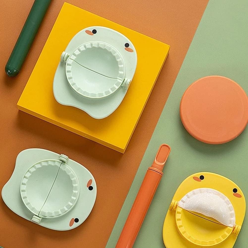 Cartoon Dumpling Tool Little Pattern Lazy Dumpling Maker Device Kitchen Utensils Gadget Sets Accessories(White-Dinosaur Doodle4,2pcs)