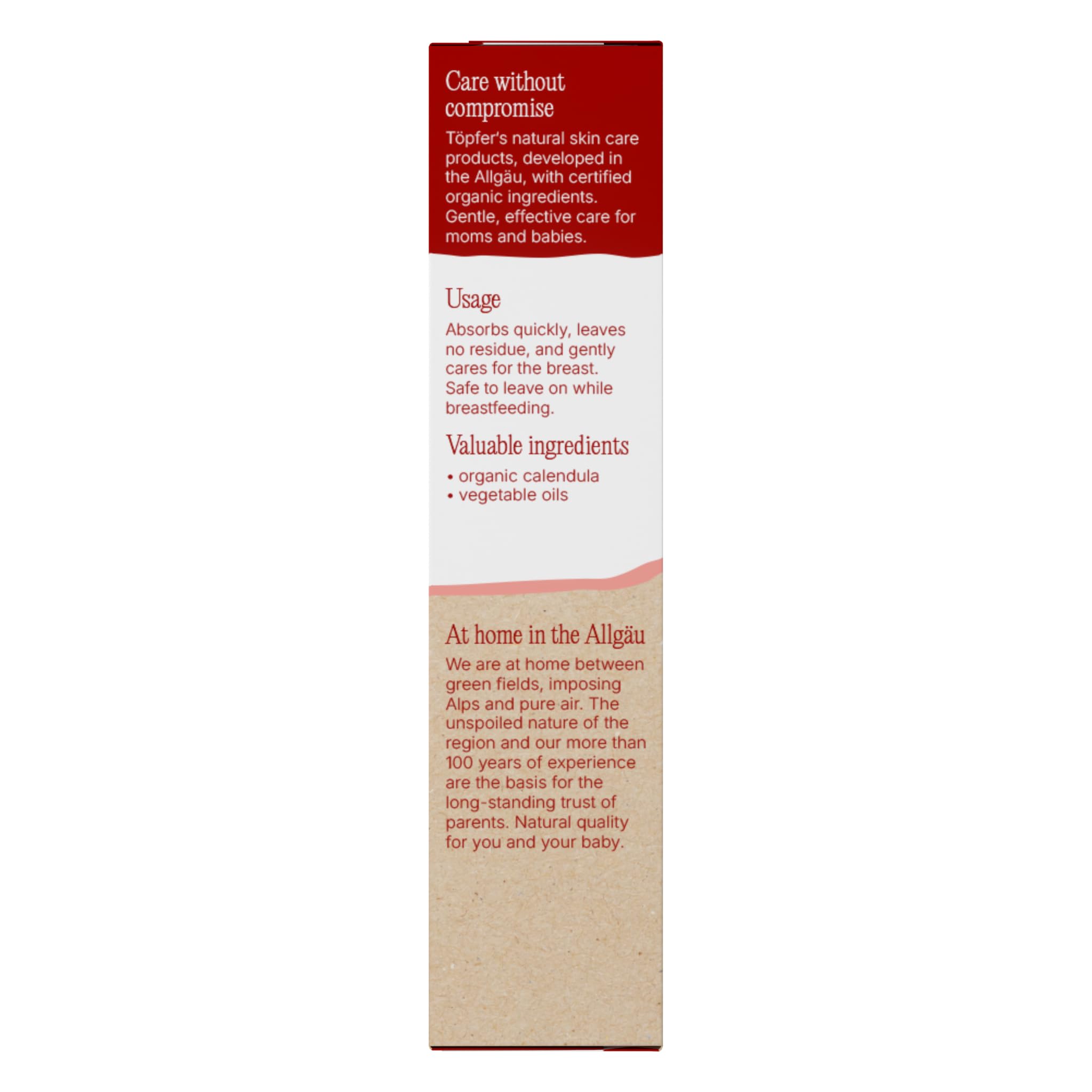 Töpfer Mamacare Brustwarzensalbe – pflegende Creme für die Stillzeit – mit Bio-Ringelblume – ohne Lanolin & parfümfrei – 6x25ml