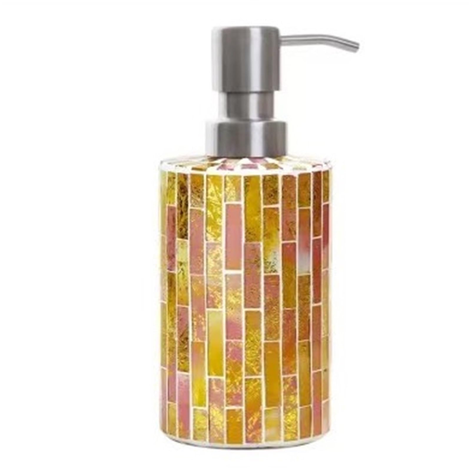 Dispenser di sapone ricaricabile da bagno con manico in vetro dal design a mosaico, adatto for l'uso di nuovi elementi essenziali for la casa