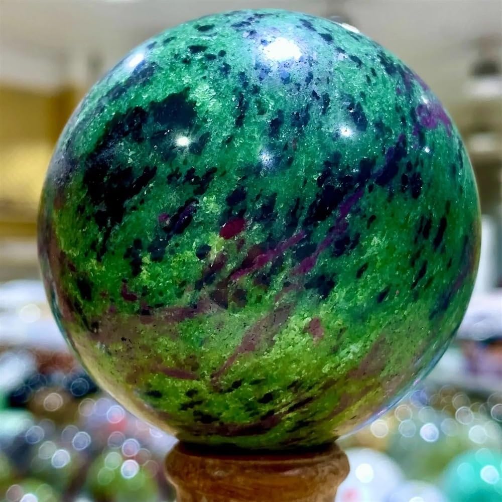 HSMQUBDBX Beautiful Ruby in Zoisite Gemstone Crystal Sphere Ball Ornaments (Size : 1300-1400g)