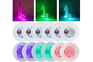 12 Pack Colorful Bottle Solar Lights LED Coaster LED Sticker Light Up...