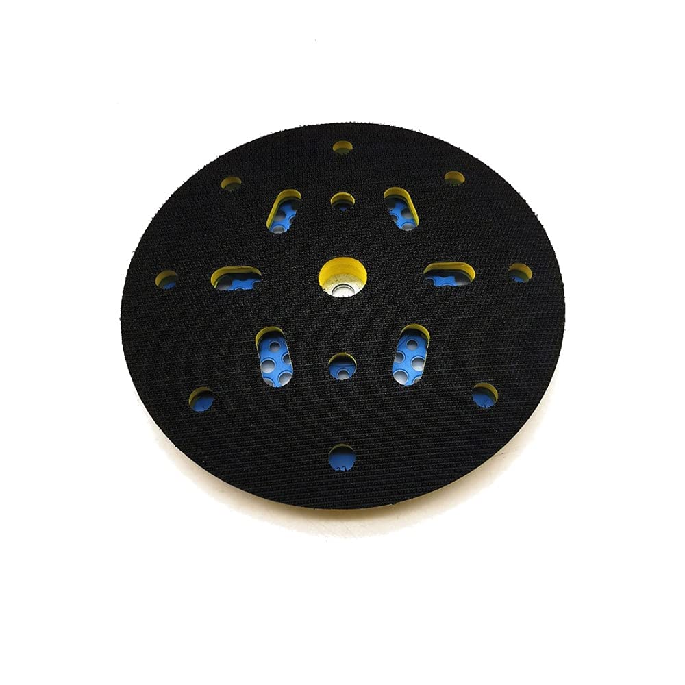 Trade-Shop - Juego de 5 placas de lija con cierre autoadherente, 150 mm de diámetro, M8 de 5/16 pulgadas, rosca de 12000 rpm, juego de adaptadores para muchas lijadoras excéntricas