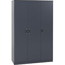 Seconique Dakota 3 Door Wardrobe in Dark Grey