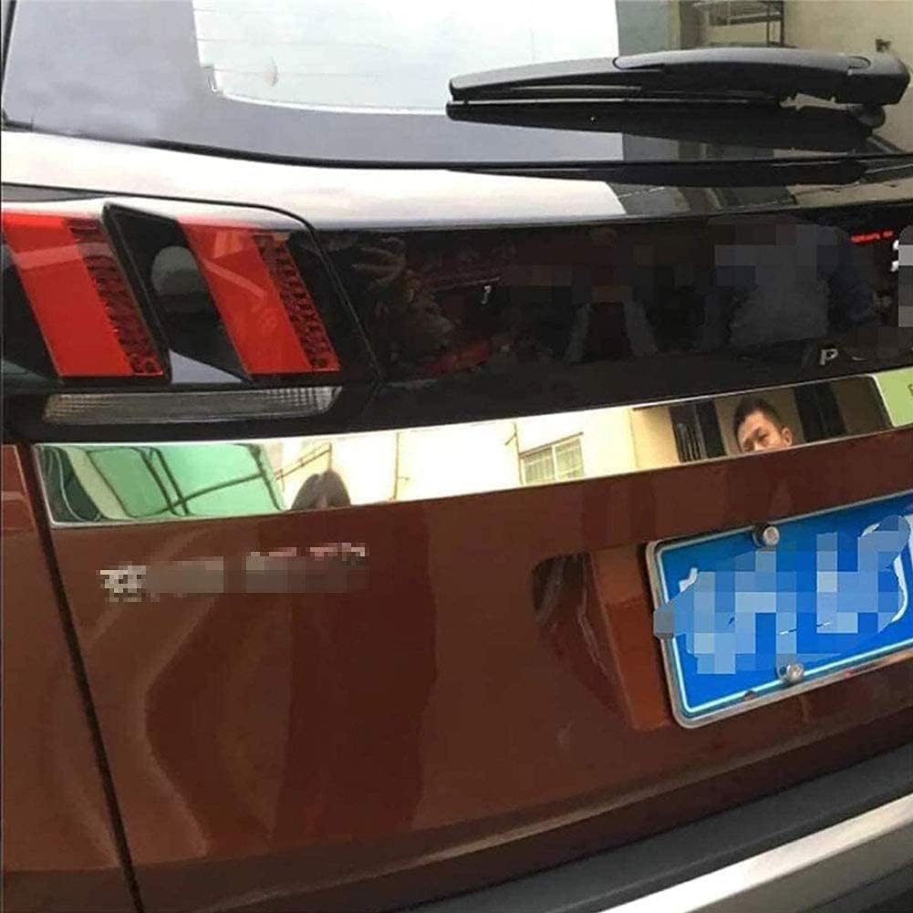 Cubierta De La Puerta Trasera del Coche Ajuste De Acero Inoxidable para Peugeot 3008 3008GT 2017-2020,Cromado Tapa Tira Moldura DecoracióN Pegatina Accesorios