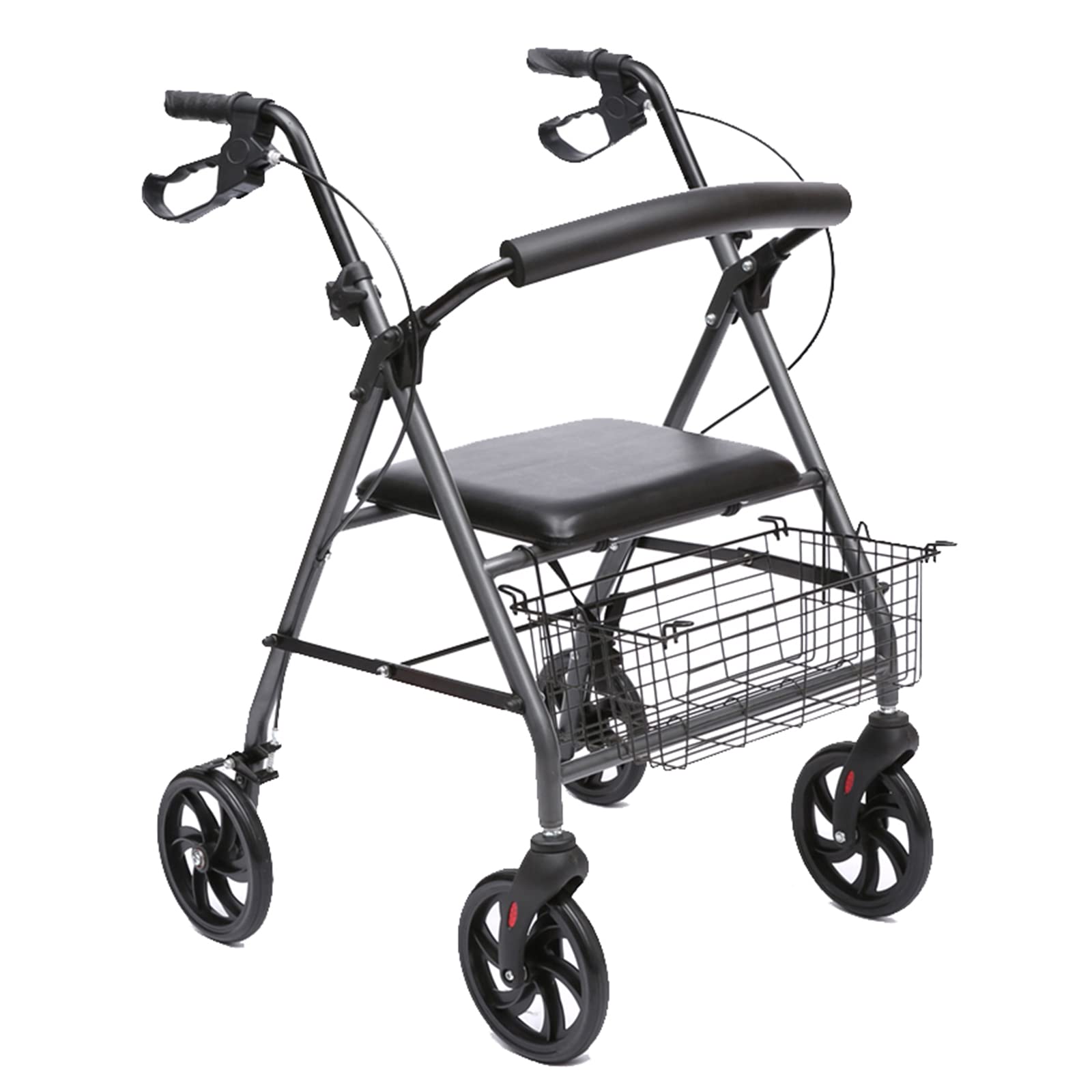 Chariot de courses pour personnes âgées pliable à 4 roues et réglable