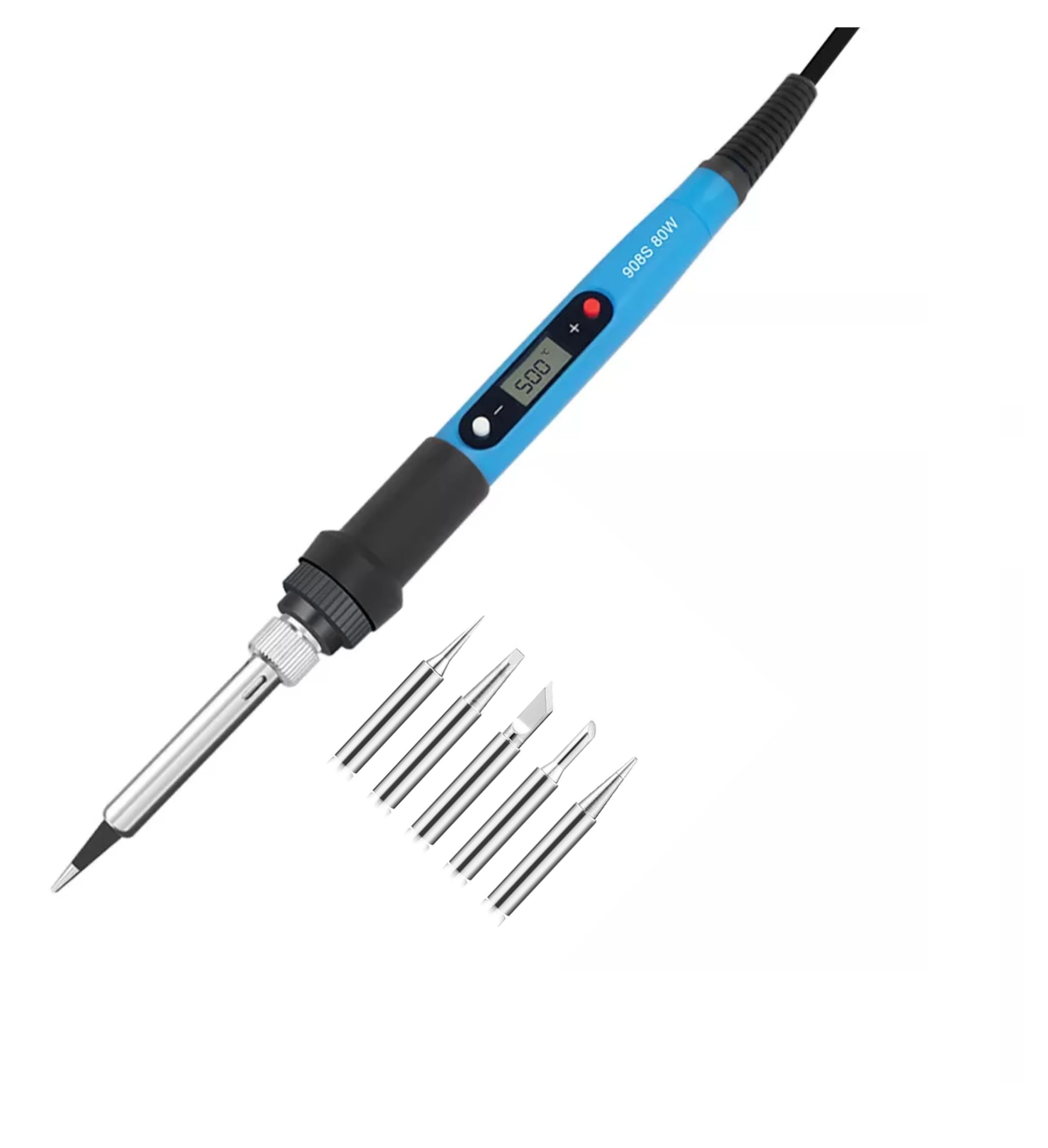 DHRUVPRO 80W 908S Soldering Iron LCD Display Adjustable Temperature Black Anti-scalding Welding with 5-Bit Tips Kit for Welding Circuit Board backhead (B0D1KS21ZZ) Amazon Price History, Amazon Price Tracker