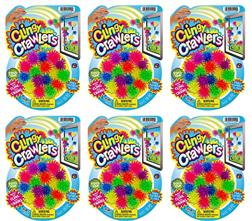 Window Crawlers Wall Climbers Rolling Sticky Toys (6 Packs) by JA-RU. Wall Walker Climber Crawler Sticky Wacky Toy. Party Favors Pinata Filler. 4220-6s