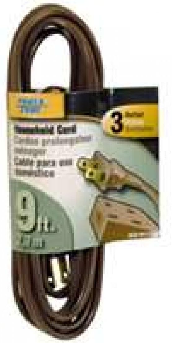 Cord Ext Indr 16/2sptx9ft Brn