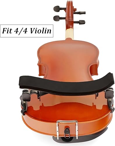 Vista 22 de Reposapiés para violín para tamaño 4/4 y 3/4, [imitación de grano de madera] Reposapiés de hombro para violín con cómoda almohadilla de espuma