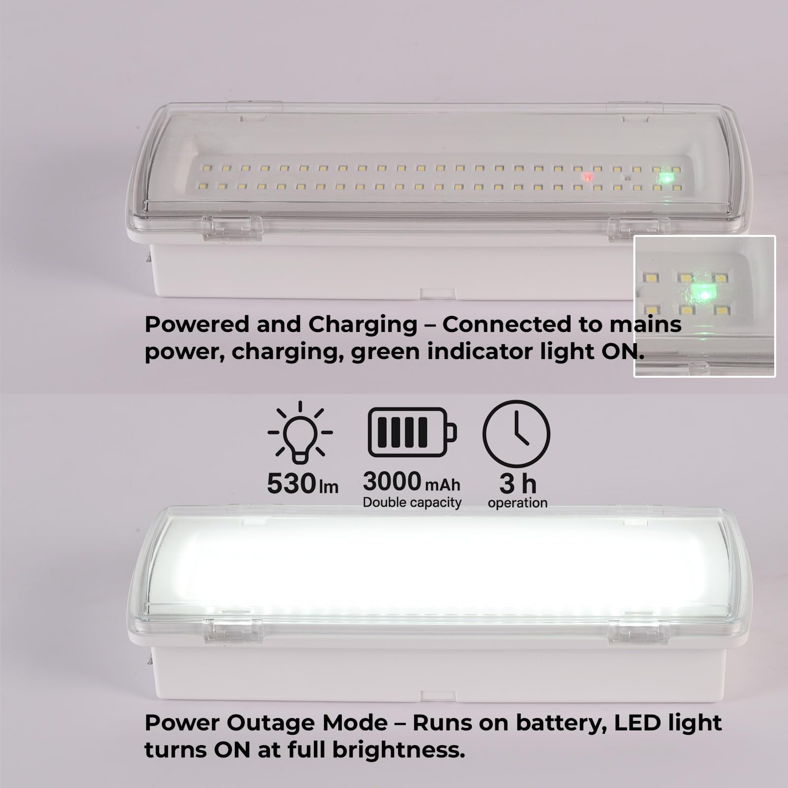 Alpinaluz Luz de Emergencia LED Estanca IP54 4W 530lm Empotrable 3h Autonomía Resistente al Agua y Polvo