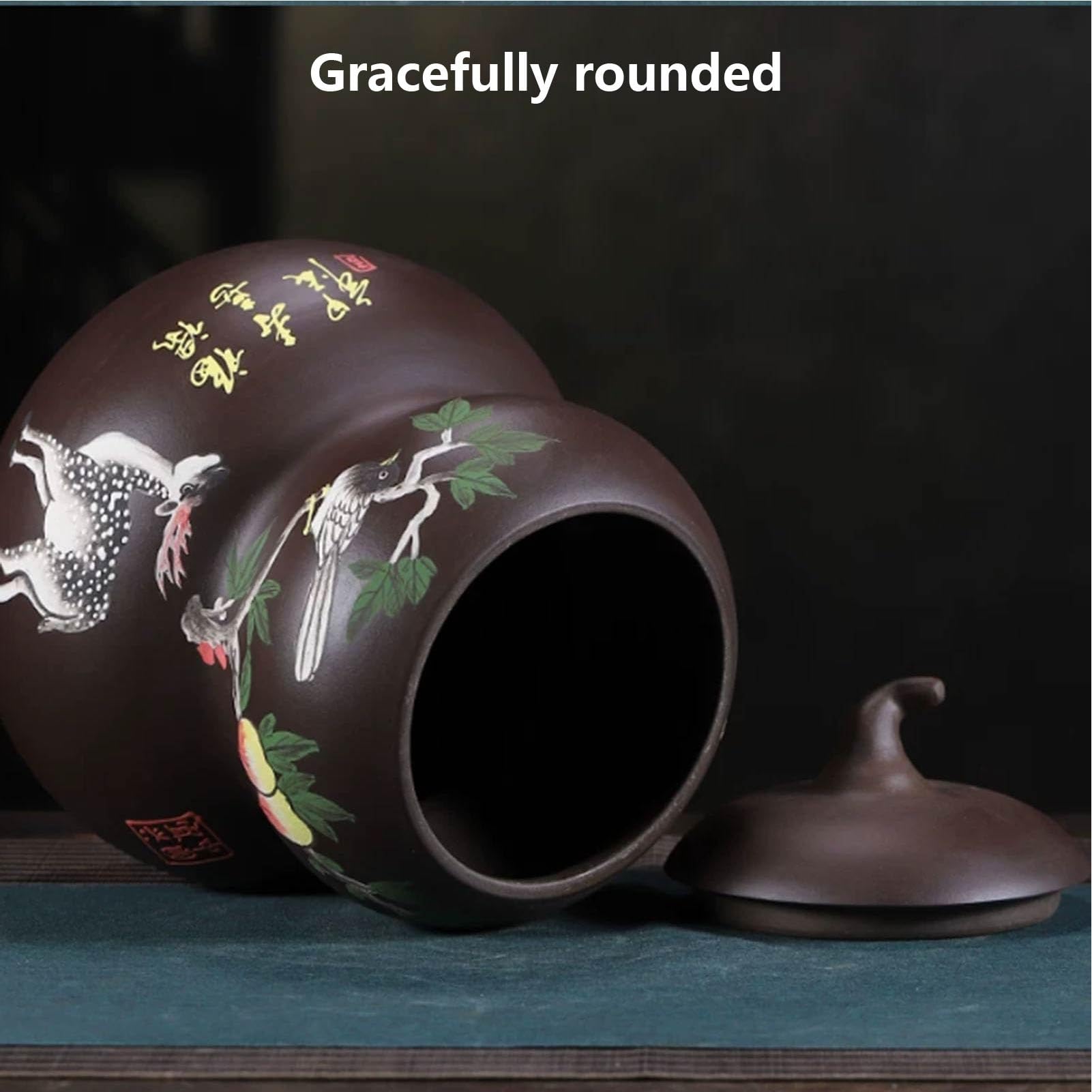 Ceramiczny dozownik wiadra na ryż, domowy pojemnik do przechowywania ryżu, zapieczętowany garnek kuchenny z pokrywką, dozownik zbóż, do mąki, cukru, kawy, herbaty (czerwony)