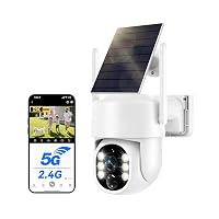WESECUU Telecamera di sorveglianza WiFi esterna senza fili solare 2.5 K 4 MP con pannello solare 5 W