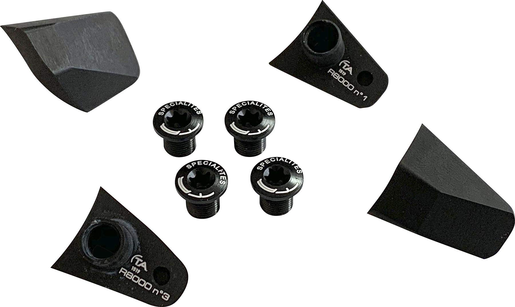 Spécialités TAR8000 Chainring Bolts & Cover Kit, Black, Pack of 4, Compatible with Shimano Ultegra R8000