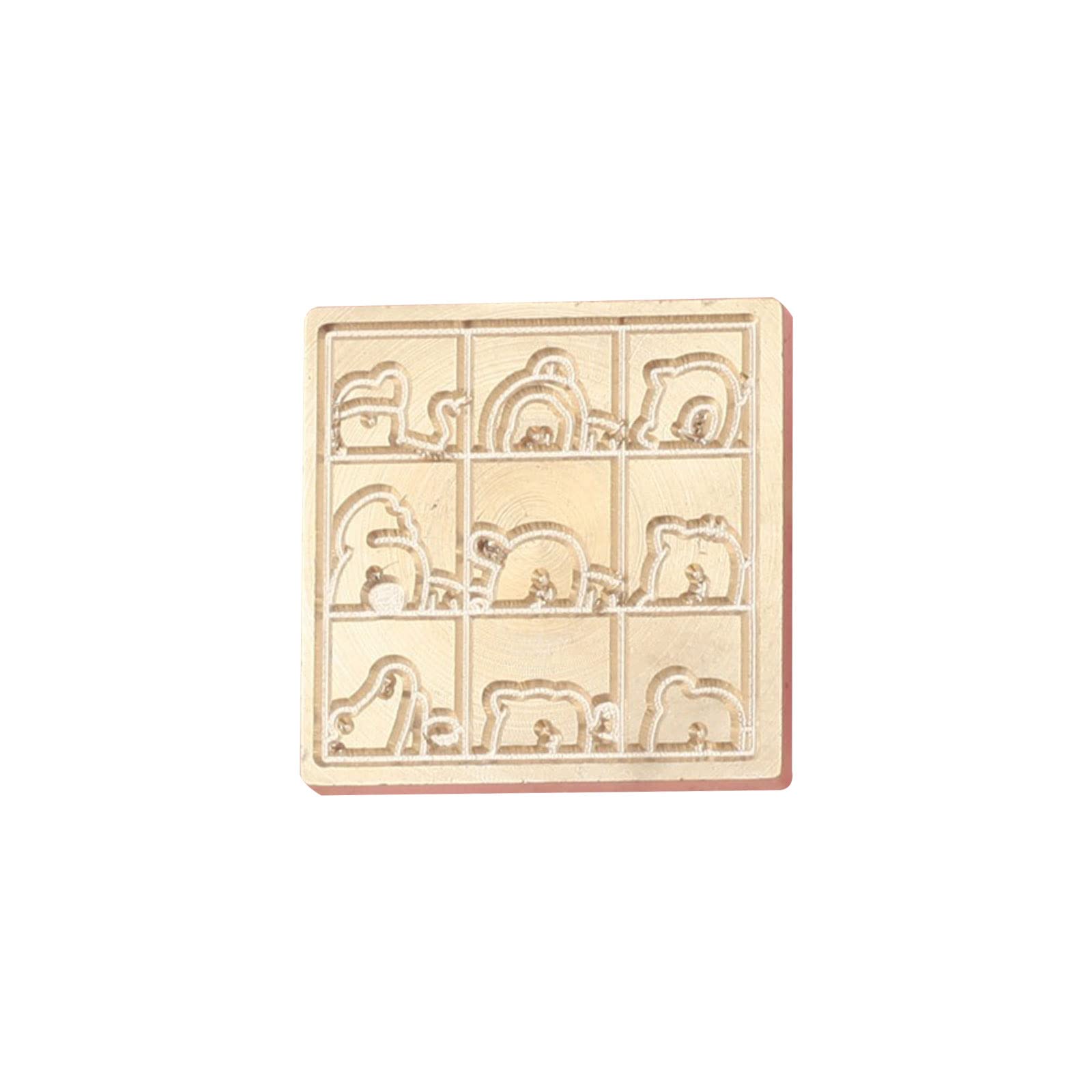 Kalttoy B Wax Seal Stamp Square Paint Seal Head Cute Cartoon Ear Stamps For Card Envelope Wedding Invitations Gift-Packaging Cute Ear Sealing Wax Stamp Embossed Paint Head For Envelopes Card