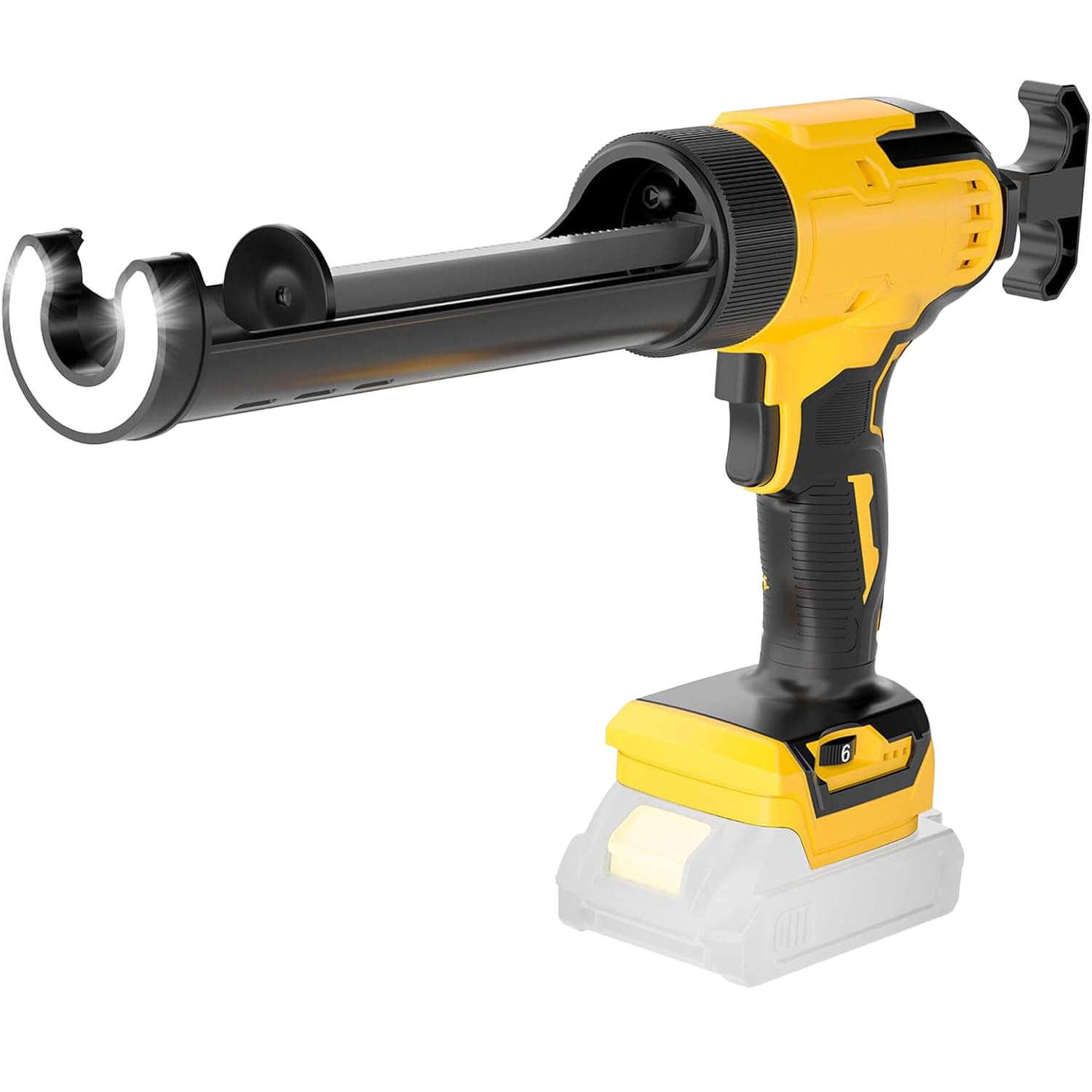 Pistolet à cartouche électrique sans fil compatible avec batterie Dewalt 20 V, avec lumière LED et vitesses réglables, pistolet en silicone pour cartouches de 300 ml (sans batterie)