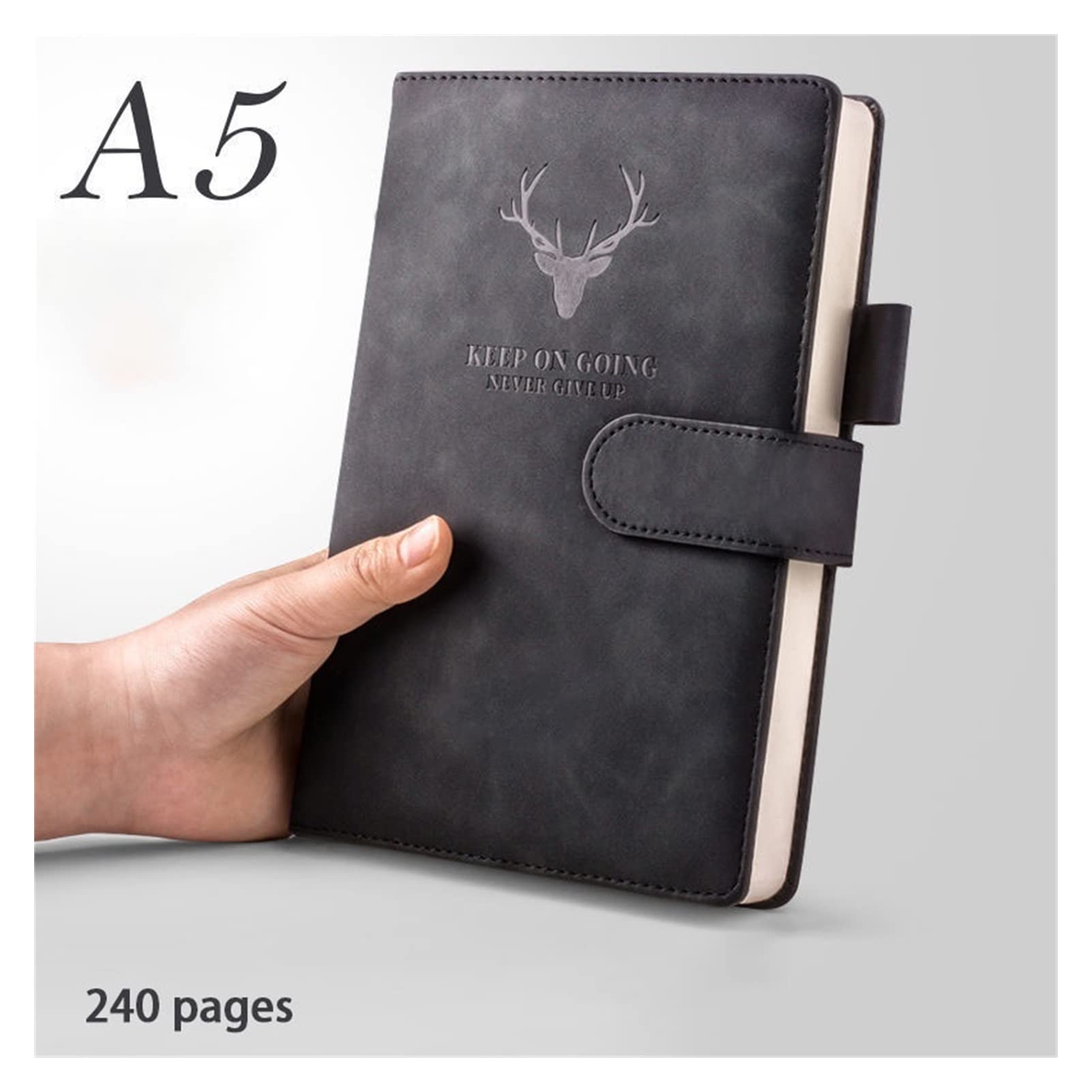 A4 Notebook Ultra-spessa Accolto Business Business Business Business Soft Leather Lavoro Riunione Registrazione Libro Diario Diario Sketchbook Studenti Studenti carini (Color : Black A5240 page)