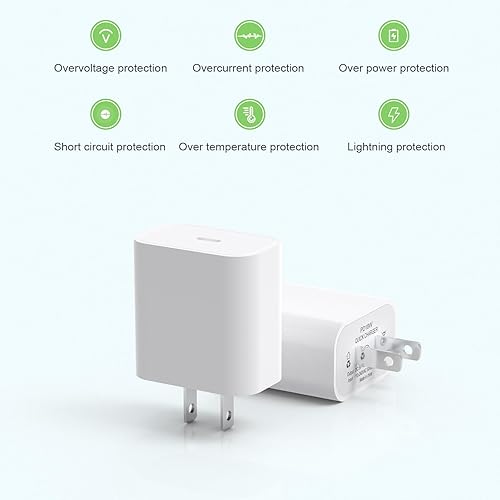 Miniatura 2 de Cargador de pared USB-C de 20 W, certificado Apple MFi, bloque de carga rápida para teléfono 17/16/15/14/13 Pro Max/XS/XR/X/8, iPad Pro/Air, Blanco